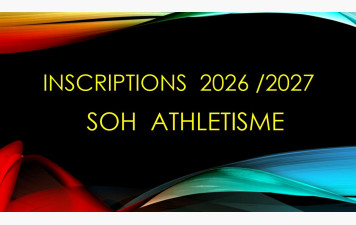 INFORMATIONS INSCRIPTIONS ADULTES RUNNING 2026/2027