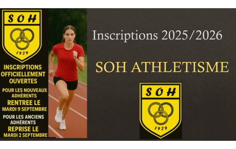 INSCRIPTIONS 2025/2026 NOUVEAUX ADHERENTS Adultes FFA   